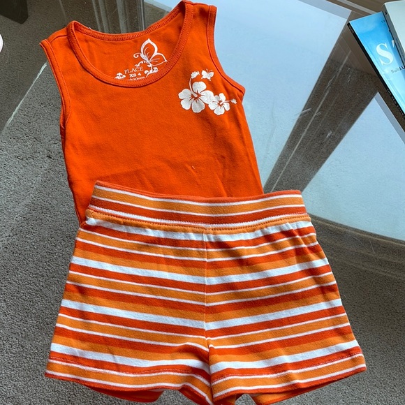 The Children's Place Matching Sets Adorable Orange Matching Shorts